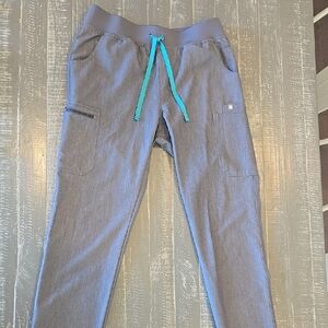 Figs Gray and Blue Straight Leg Pants